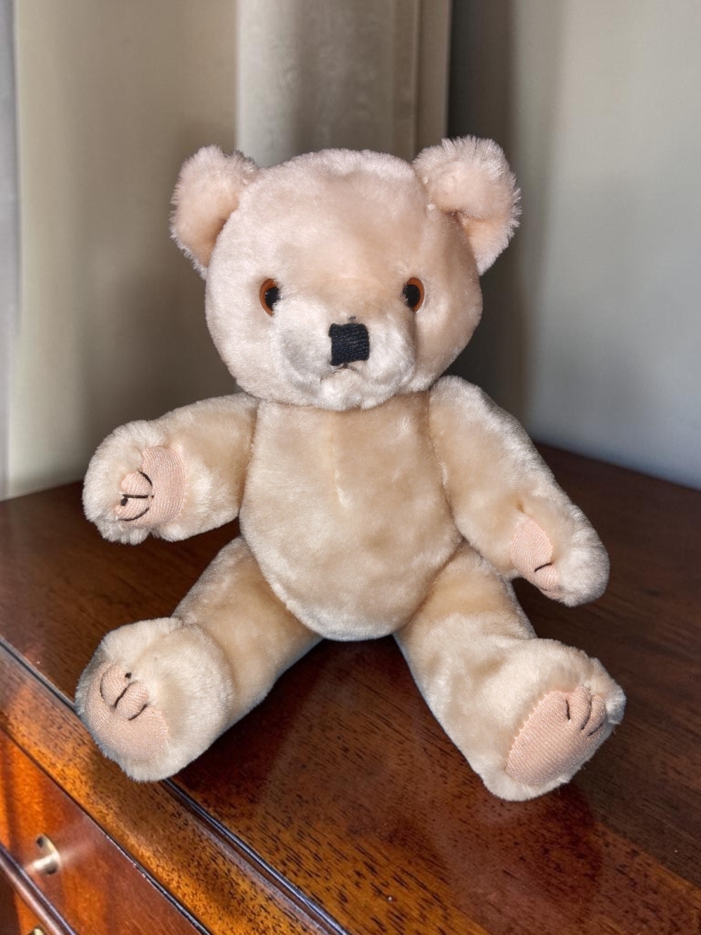#55 Vintage Plush Cream Teddy Bear Soft Stuffed Animal for Kids